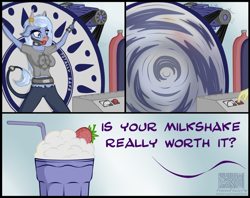 Size: 1200x950 | Tagged: safe, artist:virenth, imported from derpibooru, oc, oc only, oc:hester, anthro, minotaur, anthro oc, ballgag, bondage, comic, female, gag, milkshake, minotaur oc, solo