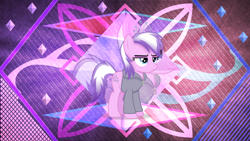 Size: 3840x2160 | Tagged: safe, artist:anime-equestria, artist:laszlvfx, edit, imported from derpibooru, diamond tiara, earth pony, pony, 4k, alternate hairstyle, clothes, eyebrows, female, frown, high res, hoodie, lidded eyes, mare, older, older diamond tiara, solo, wallpaper, wallpaper edit