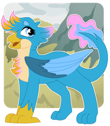 Size: 1280x1469 | Tagged: safe, artist:moonert, imported from derpibooru, oc, oc only, griffon, alternate design, chest fluff, not gallus, solo