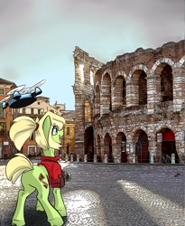 Size: 2873x3499 | Tagged: safe, artist:mekblue, imported from derpibooru, oc, oc:milli, earth pony, pony, eponafest, high res, irl, italy, photo, ponies in real life, solo, verona