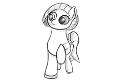 Size: 768x500 | Tagged: safe, artist:free filly, imported from derpibooru, black and white, female, grayscale, hooves, mare, monochrome, simple background, sketch, solo, white background