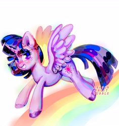 Size: 3500x3700 | Tagged: safe, artist:dragonfruitbubble, imported from derpibooru, twilight sparkle, alicorn, cute, g4, rainbow, simple background, solo, sparkles, twilight sparkle (alicorn), white background