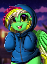 Size: 2601x3549 | Tagged: safe, artist:pridark, imported from derpibooru, oc, oc:gumdrops, pegasus, pony, clothes, hoodie