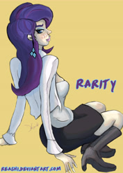 Size: 7161x10129 | Tagged: safe, artist:reashi, imported from derpibooru, rarity, human, clothes, female, high heels, humanized, shoes, simple background, solo