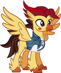 Size: 1306x1566 | Tagged: safe, artist:lightningbolt, derpibooru exclusive, imported from derpibooru, classical hippogriff, hippogriff, .svg available, beak, clothes, colored pupils, dyed mane, feather, hippogriffied, hooves, jacket, male, nick martin, shirt, show accurate, simple background, sleeping with sirens, solo, species swap, spread wings, svg, t-shirt, talons, transparent background, undershirt, vector, wings