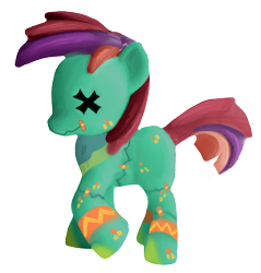 Size: 918x959 | Tagged: safe, artist:nootaz, edit, imported from derpibooru, oc, oc only, oc:deadmeat, piñata pony, pony, male, piñata, simple background, solo, toy, transparent background, x eyes