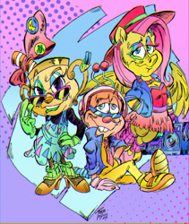 Size: 2445x2903 | Tagged: safe, artist:grotezco, artist:tokiotoyy2k, imported from derpibooru, fluttershy, human, pegasus, 80's fashion, 80s, atari, badge, boombox, chalice, clothes, denim, design, glasses off, hat, humanized, jacket, jeans, leg warmers, makeup, mesh, ms. chalice, necktie, ornaments, pac-man, pants, pose, posing for photo, radio, sarcastic, shoes, skinny