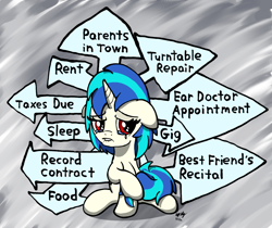 Size: 1250x1050 | Tagged: safe, artist:ebbysharp, imported from derpibooru, dj pon-3, vinyl scratch, pony, unicorn, atg 2022, crying, female, mare, newbie artist training grounds, solo, stressed