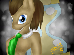 Size: 1600x1200 | Tagged: safe, artist:diankave, imported from derpibooru, doctor whooves, time turner, anthro, earth pony, cutie mark background, male, necktie, solo