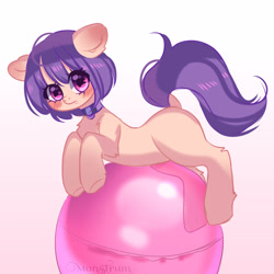 Size: 3000x3000 | Tagged: safe, artist:monstrum, imported from derpibooru, earth pony, pony, balloon, cute, looking at you, purple hair, solo