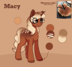 Size: 1845x1720 | Tagged: safe, artist:_alixxie_, imported from derpibooru, oc, oc only, oc:macy, pony, unicorn, colored hooves, eye clipping through hair, female, full body, hooves, horn, mare, reference sheet, smiling, solo, standing, three quarter view, unicorn oc, watermark