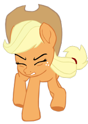 Size: 1280x1799 | Tagged: safe, artist:benpictures1, imported from derpibooru, applejack, crab pony, earth pony, my little pony: the movie, applejack's hat, clothes, cowboy hat, cute, eyes closed, female, gritted teeth, hat, inkscape, jackabetes, mare, meme, simple background, solo, spiderjack, teeth, transparent background, vector