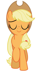 Size: 3972x7270 | Tagged: safe, artist:estories, imported from derpibooru, applejack, earth pony, pony, absurd resolution, applejack's hat, cowboy hat, cute, eyes closed, female, hat, jackabetes, mare, simple background, solo, transparent background, vector