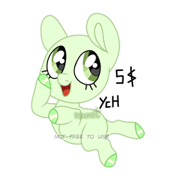 Size: 1280x1268 | Tagged: safe, artist:moonert, imported from derpibooru, oc, oc only, earth pony, pony, :d, bald, commission, earth pony oc, female, hoof polish, mare, open mouth, open smile, simple background, smiling, solo, transparent background, your character here