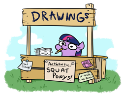 Size: 675x527 | Tagged: safe, artist:jargon scott, imported from derpibooru, twilight sparkle, pony, unicorn, cute, female, filly, filly twilight sparkle, foal, misspelling, mouth hold, paper, pencil, solo, squatpony, text, twiabetes, twiggie, younger