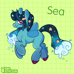 Size: 2000x2000 | Tagged: safe, artist:seasemissary, imported from derpibooru, oc, pegasus, pony, female, mare, solo, water mane