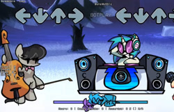 Size: 1328x856 | Tagged: safe, imported from derpibooru, dj pon-3, octavia melody, vinyl scratch, earth pony, pony, unicorn, cello, friday night funkin', game, musical instrument, turntable, youtuber:androsonic2
