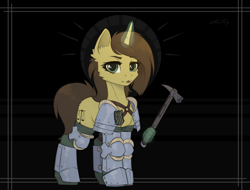 Size: 3481x2647 | Tagged: safe, artist:dipfanken, imported from derpibooru, oc, oc only, pony, unicorn, armor, solo