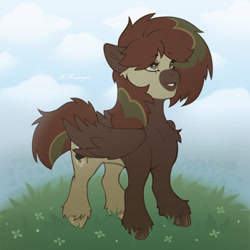 Size: 1200x1200 | Tagged: safe, artist:coffune, artist:elronya, artist:eltaile, imported from derpibooru, oc, oc only, pegasus, pony, commission, female, mare, smiling, solo, your character here