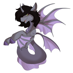 Size: 2130x2135 | Tagged: safe, artist:beardie, imported from derpibooru, pony, siren, cloven hooves, commission, curved horn, fangs, fins, fish tail, happy, horn, kellin quinn, male, open mouth, ponified, scales, simple background, sleeping with sirens, solo, tail, transparent background