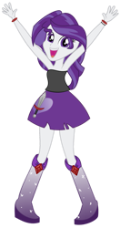 Size: 649x1231 | Tagged: safe, artist:partylikeanartist, imported from derpibooru, oc, oc only, human, equestria girls, bare shoulders, boots, clothes, helping twilight win the crown, high heel boots, raised arms, shirt, shoes, simple background, skirt, sleeveless, solo, transparent background