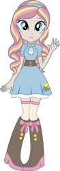 Size: 352x995 | Tagged: safe, artist:raindrop-lily, imported from derpibooru, oc, oc only, oc:raindrop lily, human, equestria girls, belt, boots, clothes, equestria girls-ified, high heel boots, shirt, shoes, simple background, skirt, socks, solo, transparent background