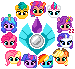 Size: 75x69 | Tagged: safe, imported from derpibooru, applejack, fluttershy, hitch trailblazer, izzy moonbow, pinkie pie, pipp petals, rainbow dash, rarity, sunny starscout, twilight sparkle, zipp storm, alicorn, earth pony, pegasus, pony, unicorn, april fools, april fools 2022, ball, crystal, earth pony crystal, female, g4, g5, horn, hornball, izzy's tennis ball, mane five (g5), mane six, mare, pegasus crystal, pixel art, r/place, reddit, simple background, tennis ball, transparent background, twilight sparkle (alicorn), unicorn crystal, unity crystals