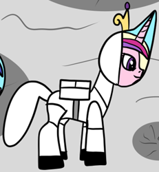 Size: 1988x2147 | Tagged: safe, artist:platinumdrop, imported from derpibooru, princess cadance, alicorn, pony, astronaut, cadance's crown on top of helmet, cropped, crown, female, jewelry, mare, moon, regalia, solo, spacesuit, tiara
