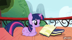 Size: 640x360 | Tagged: safe, imported from derpibooru, screencap, rainbow dash, twilight sparkle, pegasus, pony, unicorn, applebuck season, season 1, animated, book, cute, dashabetes, duo, duo female, eyes closed, female, gif, gifs.com, golden oaks library, lying, mare, open mouth, ponyloaf, prone, reading, smiling, spread wings, that pony sure does love books, twiabetes, unicorn twilight, wings