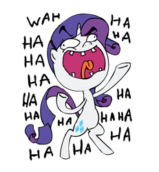 Size: 521x563 | Tagged: safe, artist:corwin, imported from derpibooru, rarity, pony, unicorn, bipedal, evil laugh, evil rarity, female, laughing, open mouth, simple background, solo, transparent background