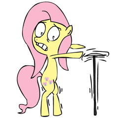 Size: 488x475 | Tagged: safe, artist:corwin, imported from derpibooru, fluttershy, pegasus, pony, bipedal, female, nervous, plate, plate spinning, simple background, solo, transparent background