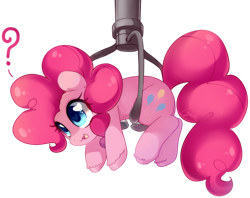 Size: 1951x1544 | Tagged: safe, artist:loyaldis, imported from derpibooru, pinkie pie, earth pony, pony, :3, claw machine, crane game, cute, diapinkes, heart, heart eyes, question mark, simple background, solo, transparent background, wingding eyes