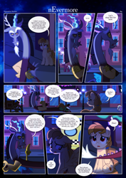 Size: 3259x4607 | Tagged: safe, artist:estories, imported from derpibooru, discord, oc, oc:alice goldenfeather, draconequus, pegasus, pony, comic:nevermore, comic, female, male, mare, pegasus oc, speech bubble, wings