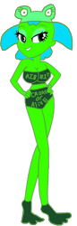 Size: 400x1166 | Tagged: safe, artist:smbros, imported from derpibooru, oc, oc only, oc:lilly pad toad, frog, human, equestria girls, big breasts, breasts, crossover, flippers, frog costume, hat, humanized, pigtails, power up gals, power-up, simple background, solo, super mario bros., super mario bros. 3, transparent background