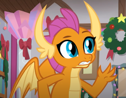 Size: 683x533 | Tagged: safe, imported from derpibooru, screencap, smolder, dragon, the hearth's warming club, cropped, dragoness, female, solo, spread wings, wings