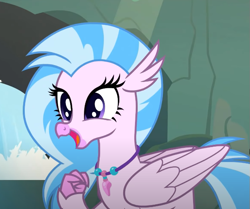 Size: 637x533 | Tagged: safe, imported from derpibooru, screencap, silverstream, classical hippogriff, hippogriff, student counsel, cropped, cute, diastreamies, female, jewelry, necklace, solo