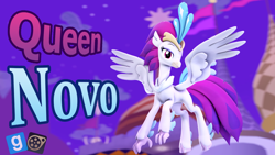 Size: 1920x1080 | Tagged: safe, artist:pika-robo, imported from derpibooru, queen novo, classical hippogriff, hippogriff, my little pony: the movie, 3d, 3d model, canterlot, canterlot castle, commission, download at source, downloadable, female, flying, gmod, solo, source filmmaker, source filmmaker resource