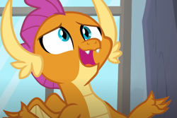 Size: 797x532 | Tagged: safe, imported from derpibooru, screencap, smolder, dragon, molt down, season 8, spoiler:s08, cropped, cute, dragoness, female, open mouth, smolderbetes, solo