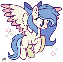 Size: 2665x2635 | Tagged: safe, artist:princessmoonsilver, imported from derpibooru, oc, oc:daisy, pegasus, pony, base used, bow, colored wings, female, hair bow, mare, simple background, transparent background, two toned wings, wings