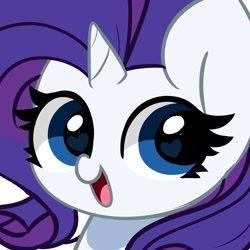 Size: 1188x1188 | Tagged: safe, artist:kittyrosie, imported from derpibooru, rarity, pony, unicorn, cute, female, heart, heart eyes, mare, open mouth, open smile, raribetes, simple background, smiling, solo, white background, wingding eyes, wip