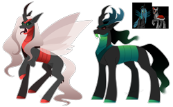 Size: 2900x1800 | Tagged: safe, artist:purplegrim40, imported from derpibooru, oc, changeling queen, changepony, hybrid, pony, unicorn, changeling queen oc, female, interspecies offspring, male, offspring, parent:king sombra, parent:queen chrysalis, parents:chrysombra, raised hoof, red changeling, simple background, stallion, transparent background