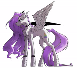 Size: 2701x2406 | Tagged: safe, artist:thelazyponyy, imported from derpibooru, oc, oc only, oc:snowflake, pegasus, pony, chest fluff, pegasus oc, simple background, solo, white background, wings