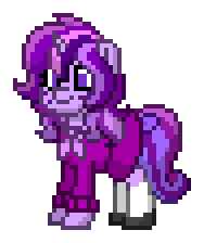 Size: 188x224 | Tagged: safe, artist:dematrix, imported from derpibooru, oc, oc only, oc:scarlett haycarine, pony, unicorn, pony town, clothes, cute, female, mare, pixel art, simple background, solo, transparent background