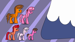 Size: 1920x1080 | Tagged: safe, artist:platinumdrop, imported from derpibooru, shining armor, oc, oc:ace luck, oc:cherry bloom, oc:flash swirl, oc:prince majesty, oc:winter flower, micro, request