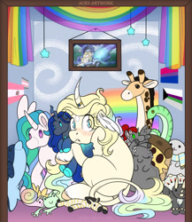 Size: 1600x1847 | Tagged: safe, artist:acry-artwork, imported from derpibooru, oc, oc only, oc:acry weaver, pony, unicorn, pride flag, solo