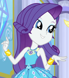 Size: 1625x1840 | Tagged: safe, imported from derpibooru, screencap, rarity, human, equestria girls, equestria girls series, super squad goals, bracelet, cropped, female, geode of shielding, jewelry, magical geodes, rarity peplum dress, solo focus