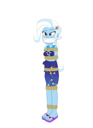 Size: 762x1049 | Tagged: safe, artist:robukun, imported from derpibooru, trixie, human, equestria girls, equestria girls series, forgotten friendship, bikini, bikini top, bondage, bound and gagged, cloth gag, clothes, gag, sandals, simple background, swimsuit, tied up, transparent background, trixie is not amused, unamused