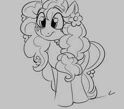 Size: 855x753 | Tagged: safe, pear butter, earth pony, pony, aggie.io, female, mare, monochrome, simple background