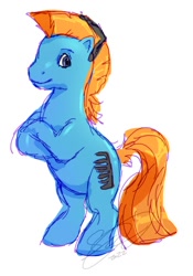 Size: 744x1062 | Tagged: safe, artist:theroyalprincesses, imported from derpibooru, teddy, earth pony, pony, bipedal, g1, male, simple background, solo, stallion, white background