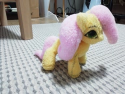 Size: 1600x1200 | Tagged: safe, artist:palettenight, imported from derpibooru, fluttershy, pegasus, pony, eye, eyes, female, pink, plushie, solo, tail, toy, wings, yellow